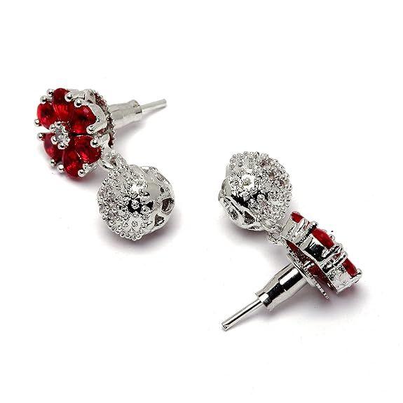 Милый кулон в цветочной форме с родиевым покрытием, зеленый тонированный зеленый кубический цирконий с серьгами, комплект украшений для девочек и женщин