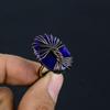Tree Of Life Lab-Created Blue Sapphire Gemstone Copper Wire Wrapped Handmade Jewelry All Size Ring For Her