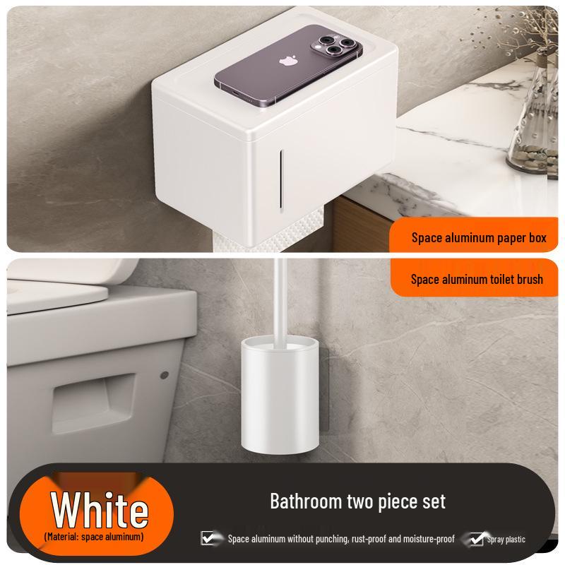 Настенный держатель для салфеток и полотенец без сверления, цвет оружейный серый