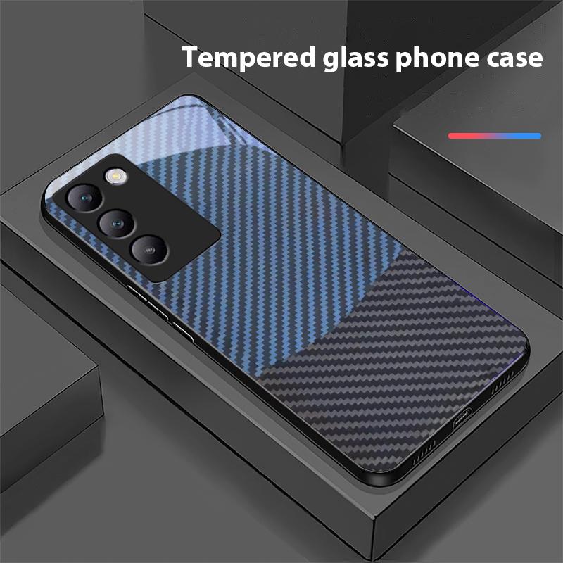 Двухцветные полосы для Y72 33S 11 03 36 96 Lite 35 16 Iqoo 12 V40 SE 5G 29 40 21 30 X80 Pro Vivo Чехол для телефона из закаленного стекла Черный