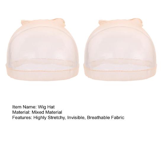 Yousheng 1 Pair Wig Hat Stretchy Invisible Breathable Sheer Natural Nude Ultra-thin Women Lace Front Wig Synthetic Hair Net Stocking