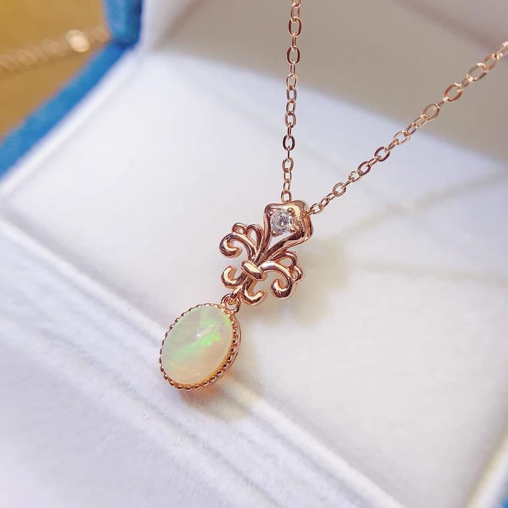 LOW MOQ 925 Sterling Silver Jewelry Natural Opal Charms Custom Fine Pendants Charms for Women