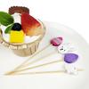100Pcs/Bag Bamboo Skewers Multipurpose Disposable Cartoon Rabbit Egg Festive Food Grade Decorative Gift Easter Fruit Sticks Toothpicks Cake