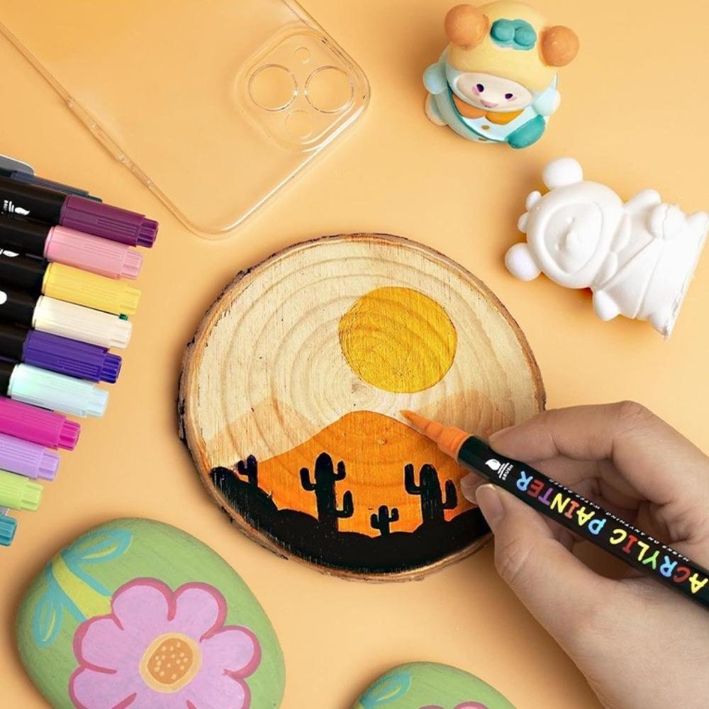 Быстросохнущие маркеры с акриловой краской, цветная ручка для студентов, школьные канцелярские принадлежности для офиса и письма