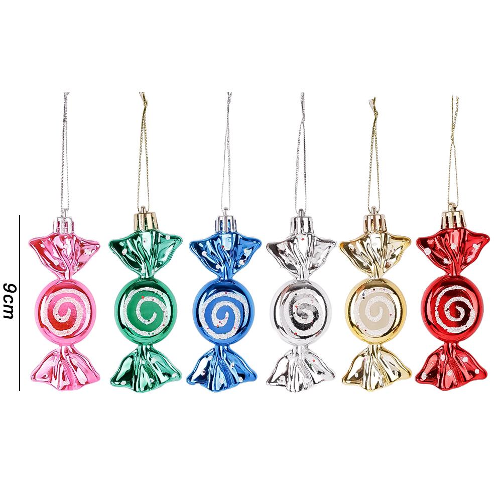 6/1 шт. подвески для рождественской елки пластиковые конфеты подвесные шары DIY рождественские елочные украшения для дома новогодние рождественские украшения Navidad