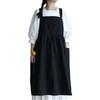 Cafe Flared Natural Apron [Imoha] Apron, One-Piece Apron, Women's, Gardening, 100% Cotton, Cafe-Style (Black)