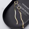 ANENJERY Длинные серьги-капли из змеиной кости с кисточками для женщин, простые ювелирные аксессуары с пряжкой для ушей