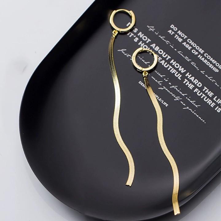 ANENJERY Длинные серьги-капли из змеиной кости с кисточками для женщин, простые ювелирные аксессуары с пряжкой для ушей