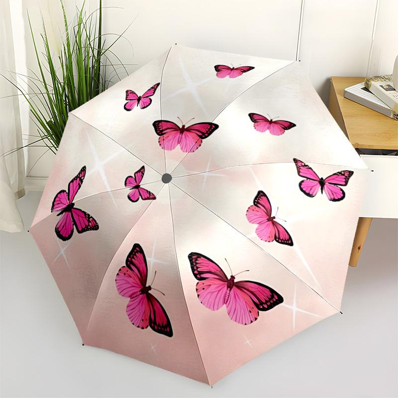 1pc Butterfly Swarm Automatic Open/close Folding Umbrella, Compact Portable Travel Umbrella, Cute Umbrella, Durable Construction yy260328028