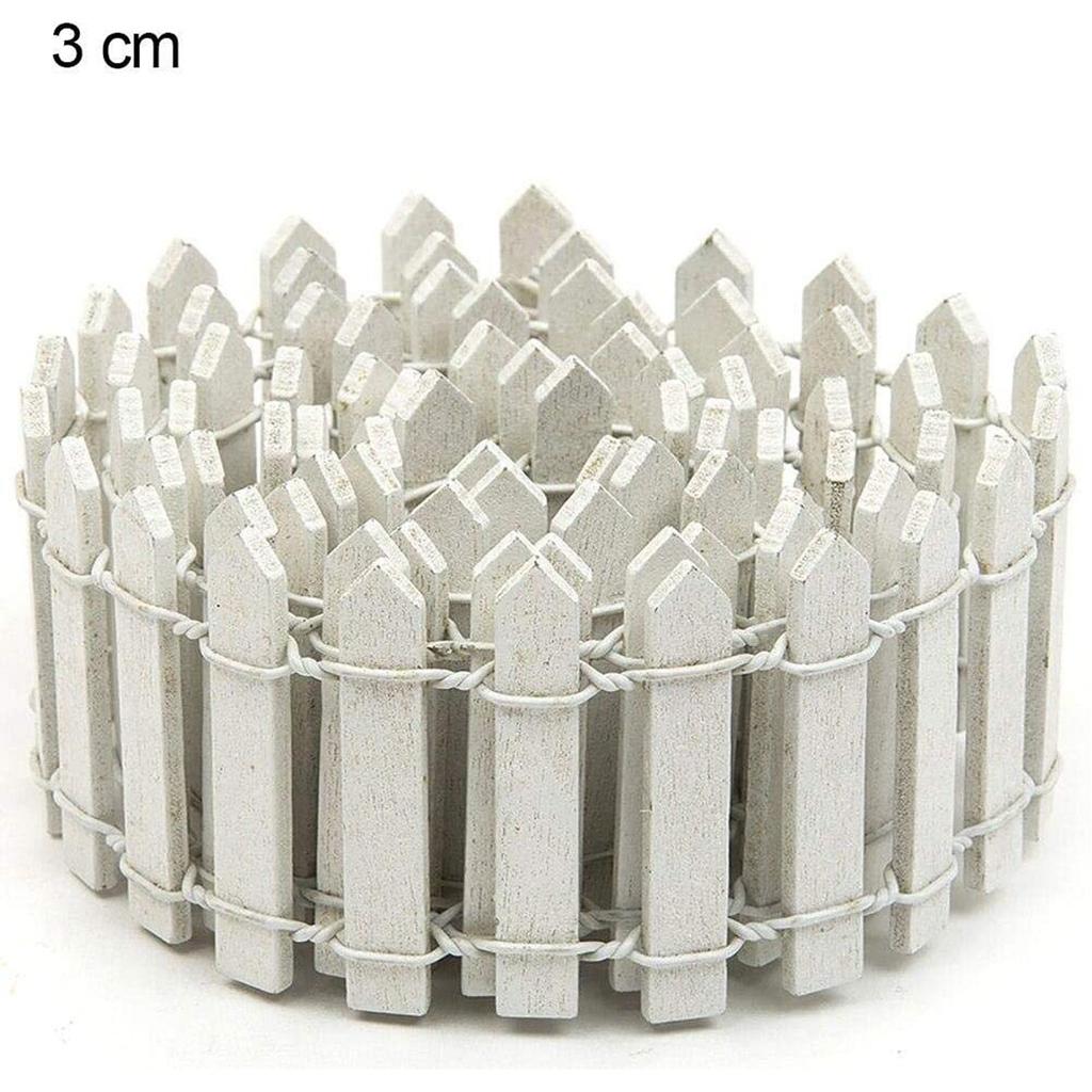 Миниатюрный забор, украшение для сада, миниатюрный садовый комплект 1 м, деревянные террариумные куклы, украшение своими руками (100 х 3 см, белый)