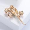Blucome Cute Rhinestone Magpie Bird Shape Brooches for Women Gold Color Wedding Flowery Bird Special Design Pins