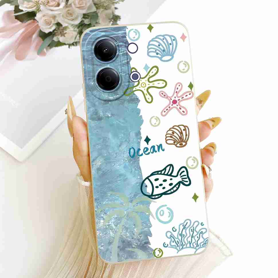 For vivo Y05 4G Case Fashion Colorful Flower Cartoon Silicone Back Cover For Vivo Y11D VIVO Y05 4G Bumper Phone Cases Fundas