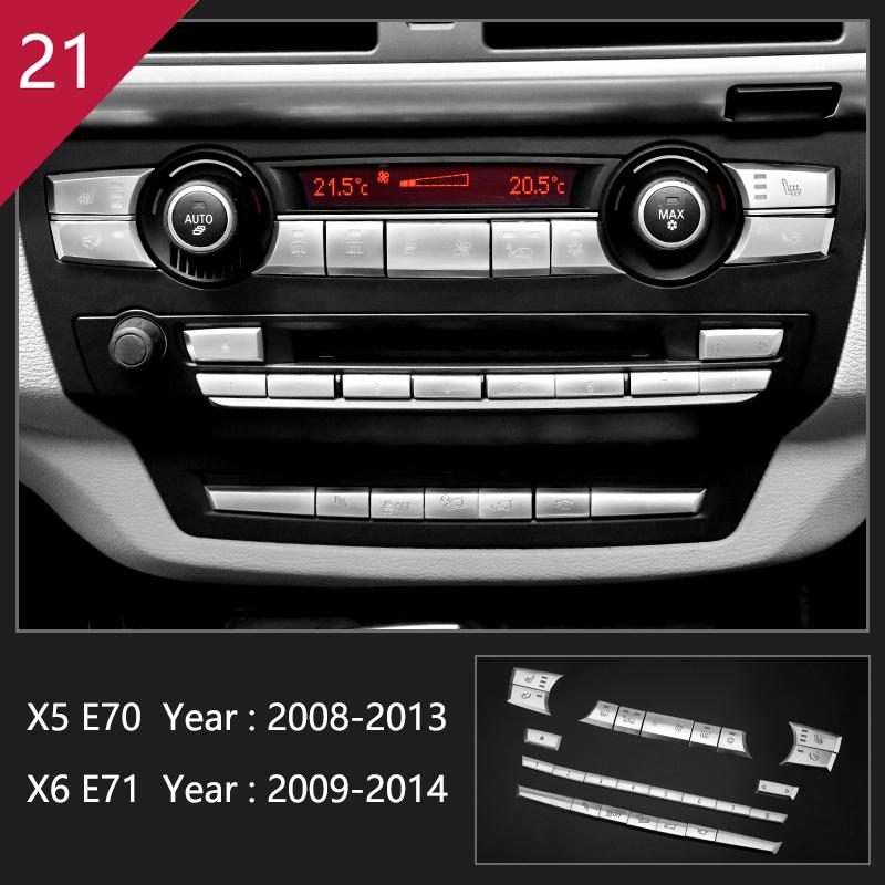 Carbon Fiber For q5 E70 E71 X5 X6 Interior Gearshift Air Conditioning AC CD Panel Reading Light Cover Trim Sticker Accessories q5