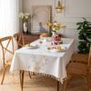 Cotton Linen Embroidered Tablecloth Dining Table French Vintage American Decor Rectangular Floral