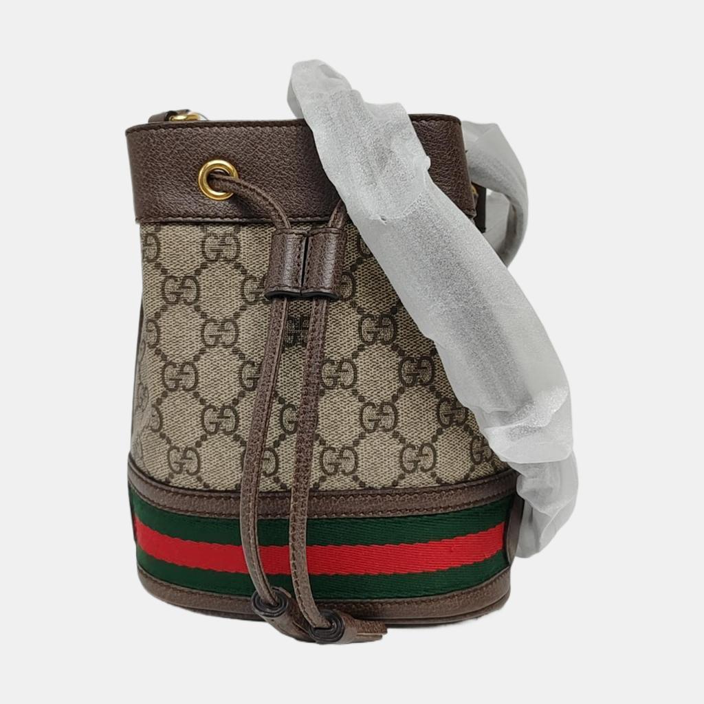 [Pre-Owned] Gucci Ophidia Mini Bucket Bag 'Beige/Ebony' - Very Good #1AA7OWV