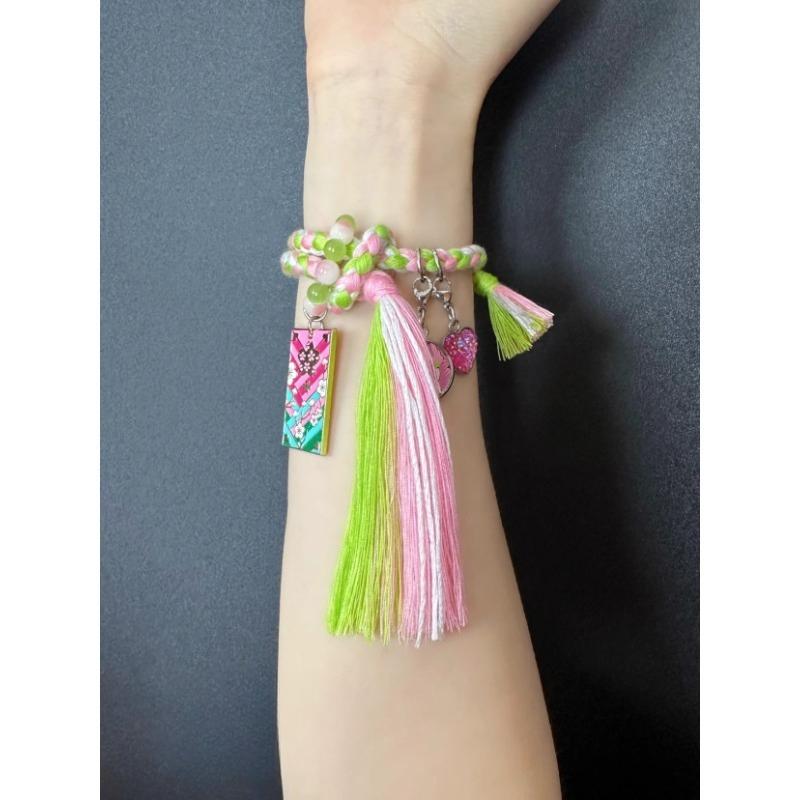 Клинок, рассекающий демонов Канродзи Мицури двумерный аниме-периферия креативное плетение регулируемый браслет высокоценные подарки для девушки