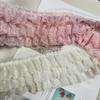 Трехслойный 3D плиссированный шифон с вышивкой кружева DIY детские манжеты для платья, подол юбки, пушистая накидка на диван, отделка, швейные принадлежности