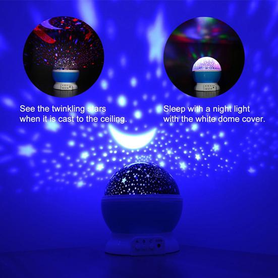 Светодиодный ночник с USB-кабелем, вращающийся на 360 градусов, без бликов, романтический, красочный, звездный проектор, настольная лампа, украшение