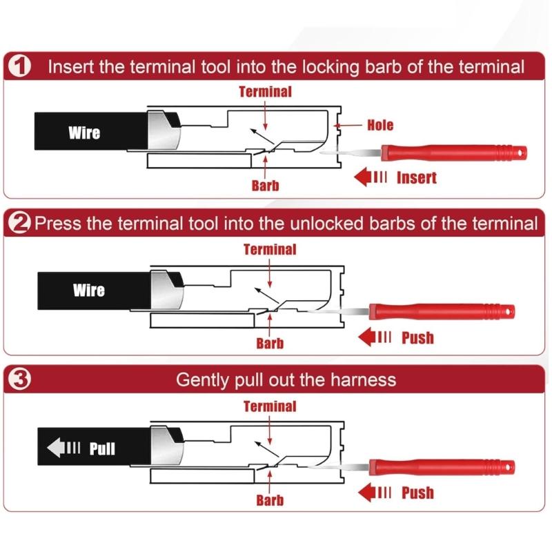 Universal  Car Terminal Pin Extractor Separator Tool Set For Precise And Damage Proof Wire Disassembly