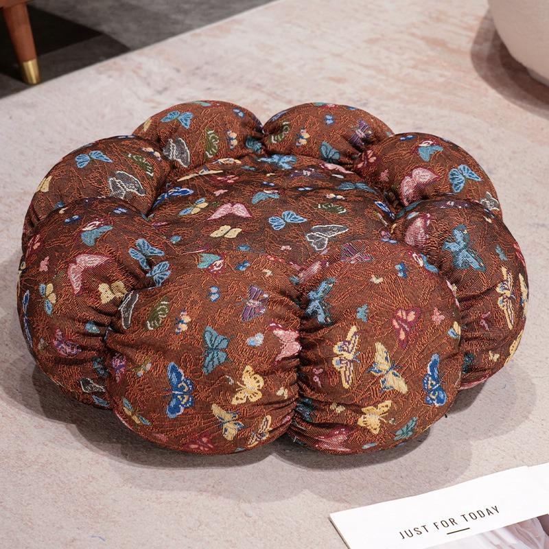 Cartoon Pattern Seat Cushion Chinese Floral Futon Floor Cushion Ground Seat Cushion Home Seat Pier Girl Tatami Futon Cushion