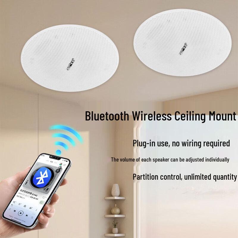 SAST Беспроводной Bluetooth-динамик для потолка D30, комплект, штекер CN (адаптер в комплекте) (Китайская версия)