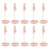 10Pcs Table Number Stands Stable Base Electroplated Metal Rose Gold Place Card Holder for Wedding