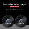 2Pcs Carbon Fiber Coaster Car Water Cup Anti-slip Pad Mat Auto Interior For Volvo XC60 V50 XC90 V40 XC40 V60 EX30 T6 V90 S60 C30