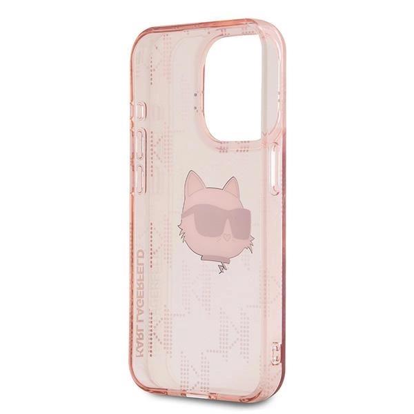 Karl Lagerfeld Iml Choupette Head & Monogram Case For Iphone 15 Pro Max - Pink