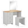 Makeup Table with Mirror and Stool Gray 104 x 45 x 131 cm