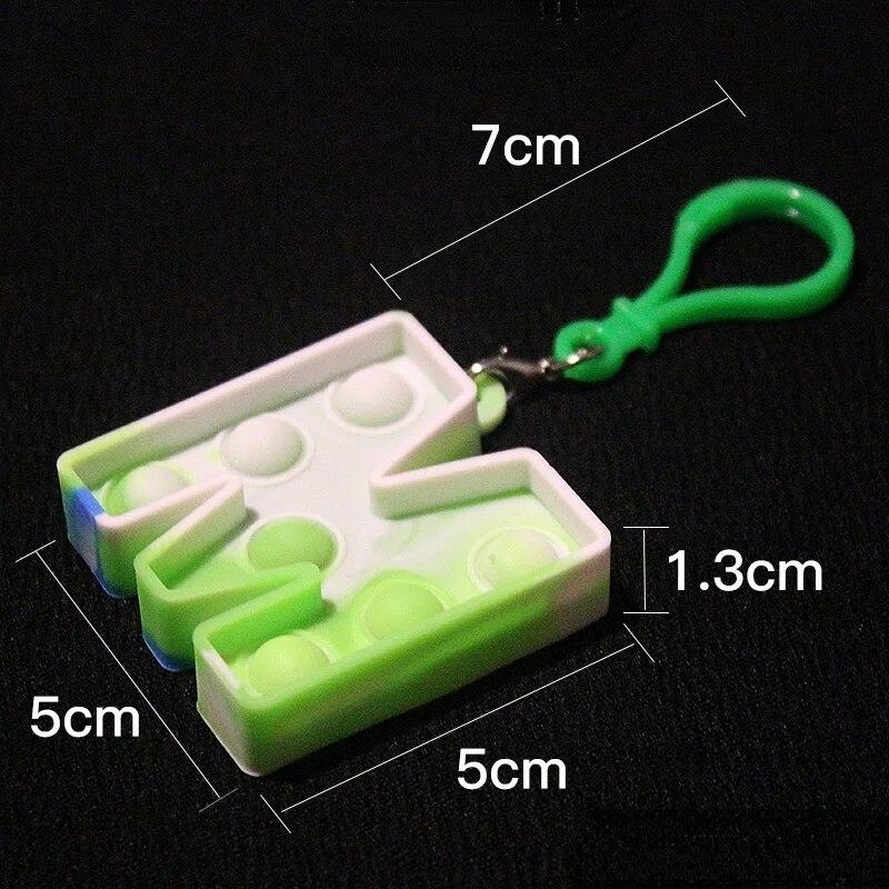 Радуга Push Pops Bubble Fidget Toys Брелок Его Popite Антистресс Сенсорная игрушка Анти-тревога Игрушки для снятия стресса Дети Оптовая