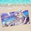 Аниме Re Zero Микрофибровое одеяло Быстросохнущие пляжные полотенца Большой размер с принтом Супервпитывающее полотенце-одеяло для бассейна