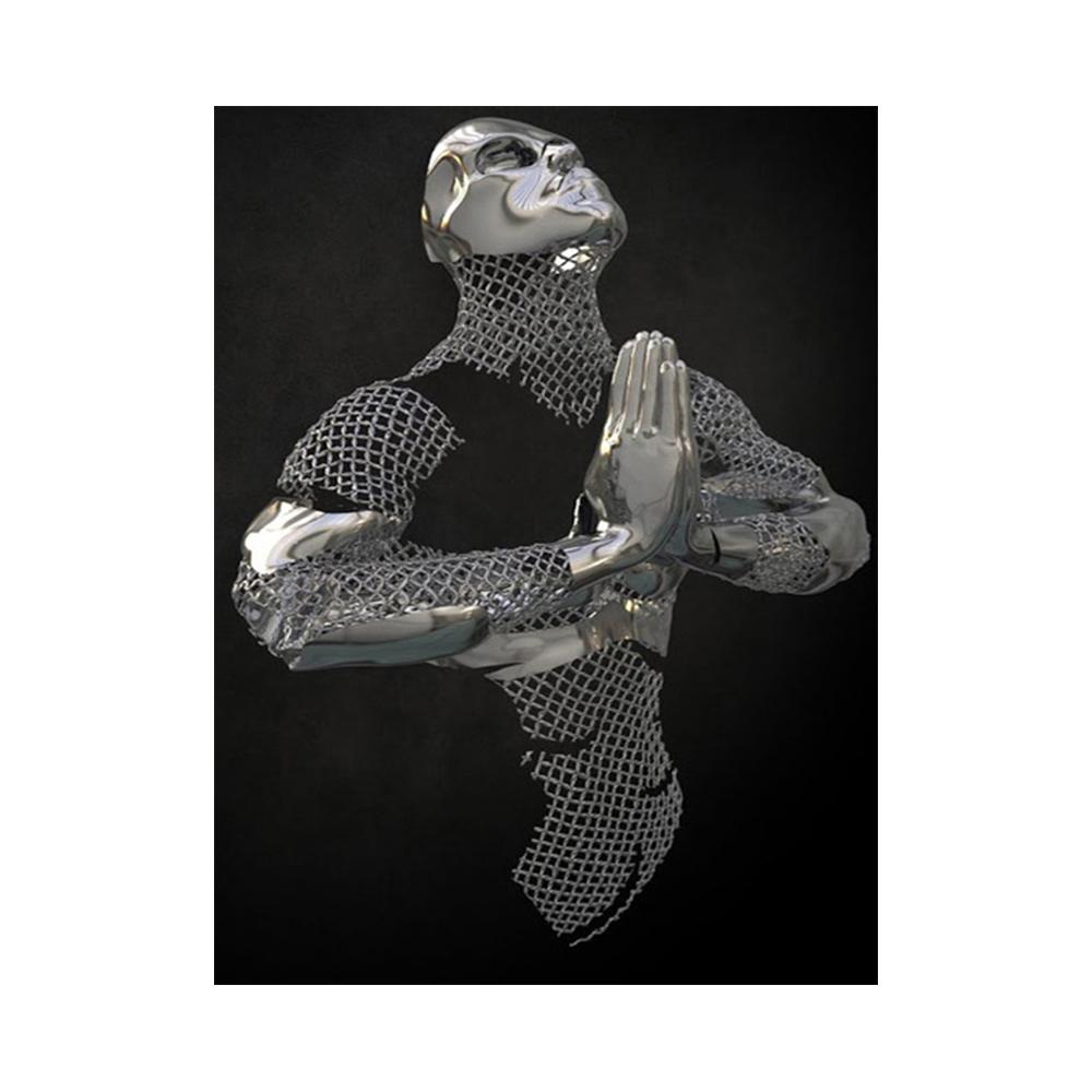 Абстрактная металлическая фигура, скульптура, настенный художественный постер, современный минималистский поцелуй, статуя, фреска, украшение комнаты, холст, живопись, Куадрос