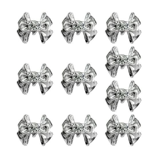 10 шт., украшение для ногтей, стразы, 3D лук, паук, череп, искусственный кристалл на металлических подвесках, креативные ювелирные украшения «сделай сам», аксессуары для чехла для телефона