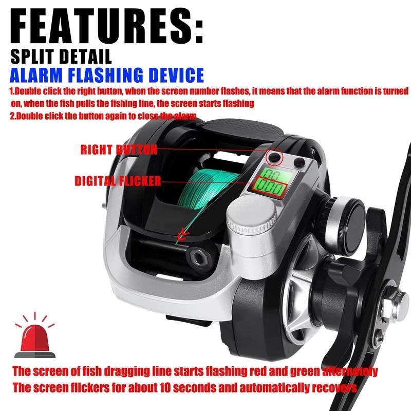 Популярная электронная приманка для литья рыбы светодиодный цифровой дисплей рыболовная катушка с высоким передаточным отношением 7,2:1 10 кг Водонепроницаемый фрикцион для морской рыбалки