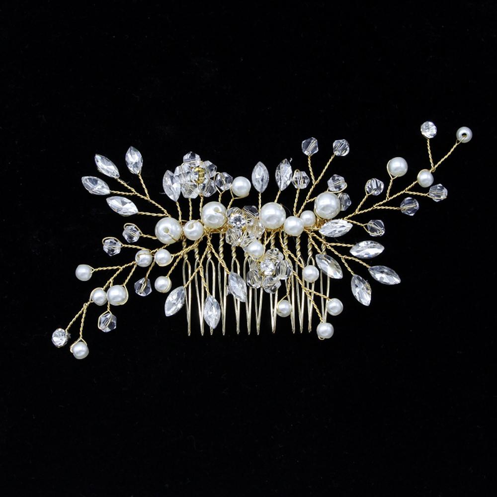 1 шт. Изысканный гребень для волос с жемчугом, Аксессуар для волос, Стразы, Женский, Для невесты, Романтичные украшения, Универсальный, Элегантный, Роскошный головной убор, Подарок