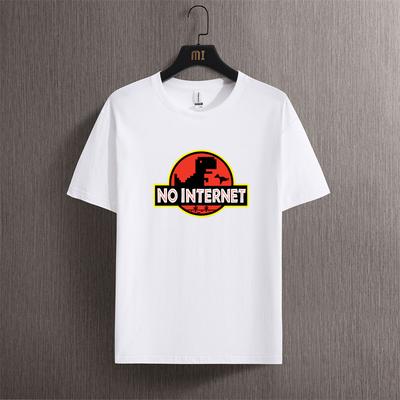 Футболка с изображением динозавра из мультфильма Футболка без интернета мужская футболка с изображением динозавра смешная Harajuku Топы Юрский парк офлайн Женская футболка