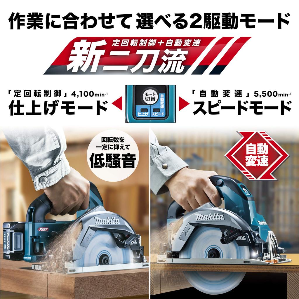 Makita HS001GZ Cordless Circular 40Vmax Blade Diameter Depth 66mm Charger and Case Sold Saw, Blue, 165mm/Cutting (Battery Separately)