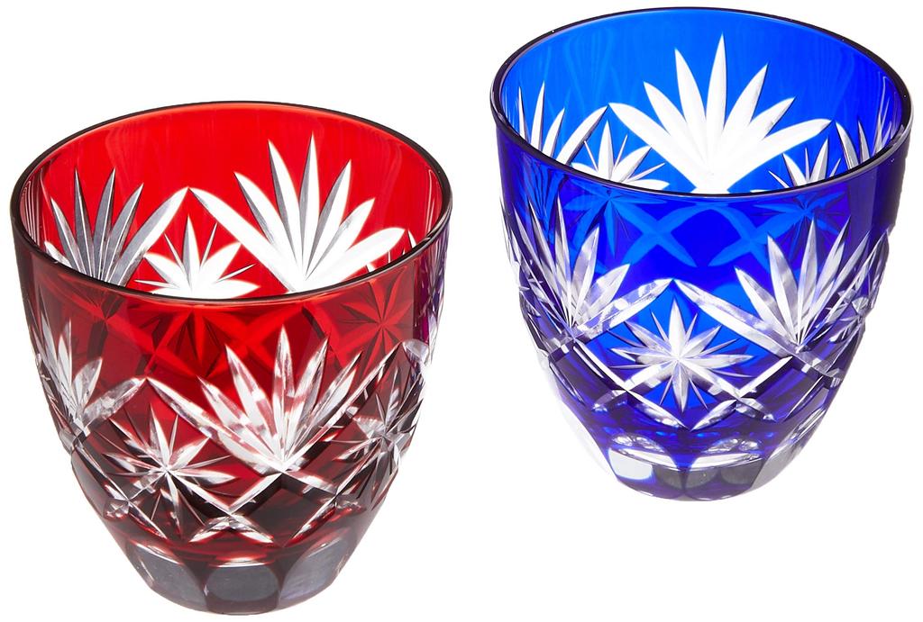 Tajima Glass Edo Kiriko Star Kiriko Glass Sake Cups (Pair) TG98-203-2