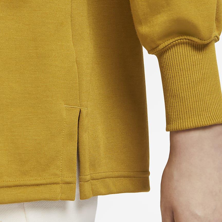 Nike Спортивная одежда Essential Color Block Polo Casual Loose Long Sleeve T Shirt Women Tops Bronze FB8721-716