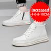 Новая мужская обувь для увеличения роста, кроссовки, обувь для мужской 10 см, спортивная, повседневная, невидимое внутреннее увеличение на 8 см, белые лоферы