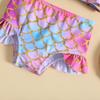 Girls' Fish Scale Print Bikini Swimsuit