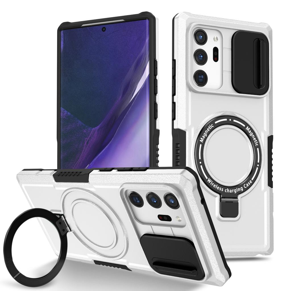 Magnetic Ring Samsung Phone Case For Samsung Galaxy S24 S23 S22 S21 Plus PLUG Ultra Magnetic Ring Camera Lens Stand Push Pull Camera Protect Cover