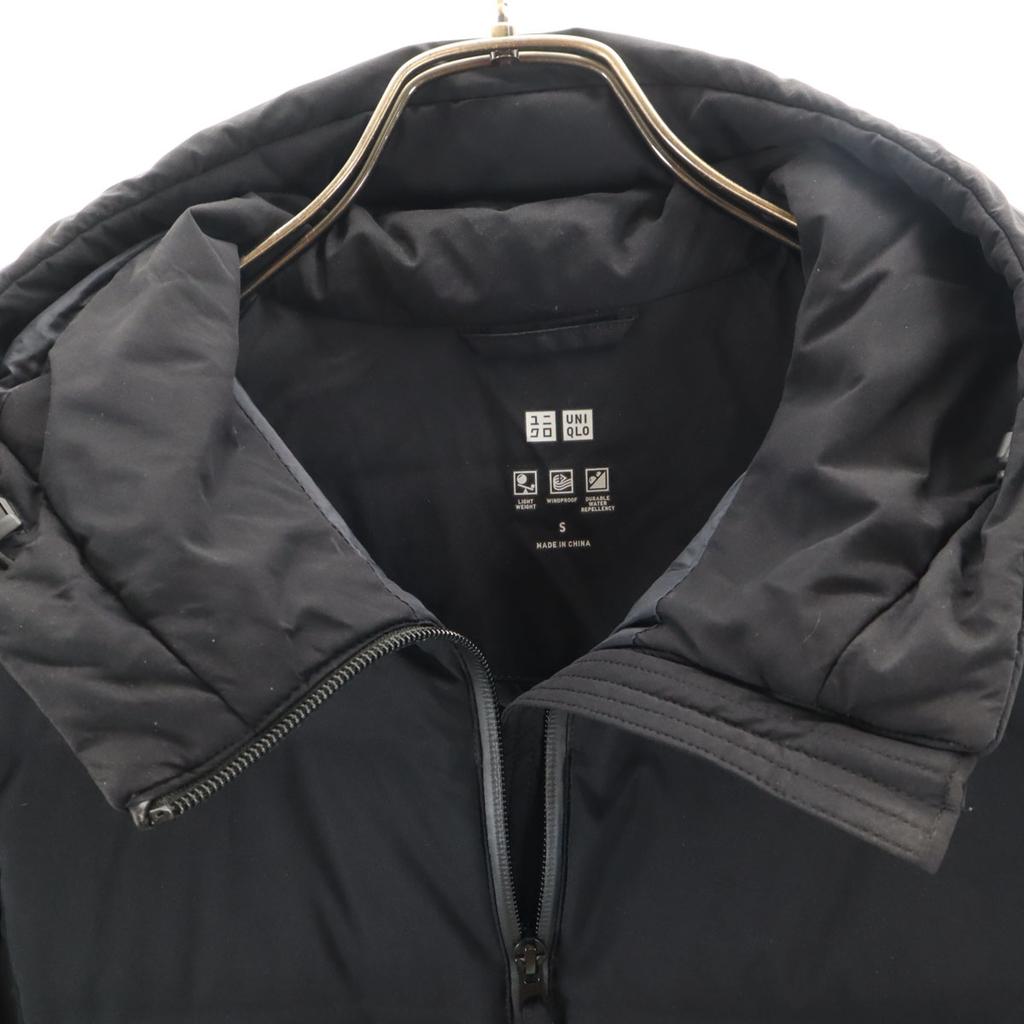 Uniqlo Бесшовное пуховое пальто S черное Женское Б/У