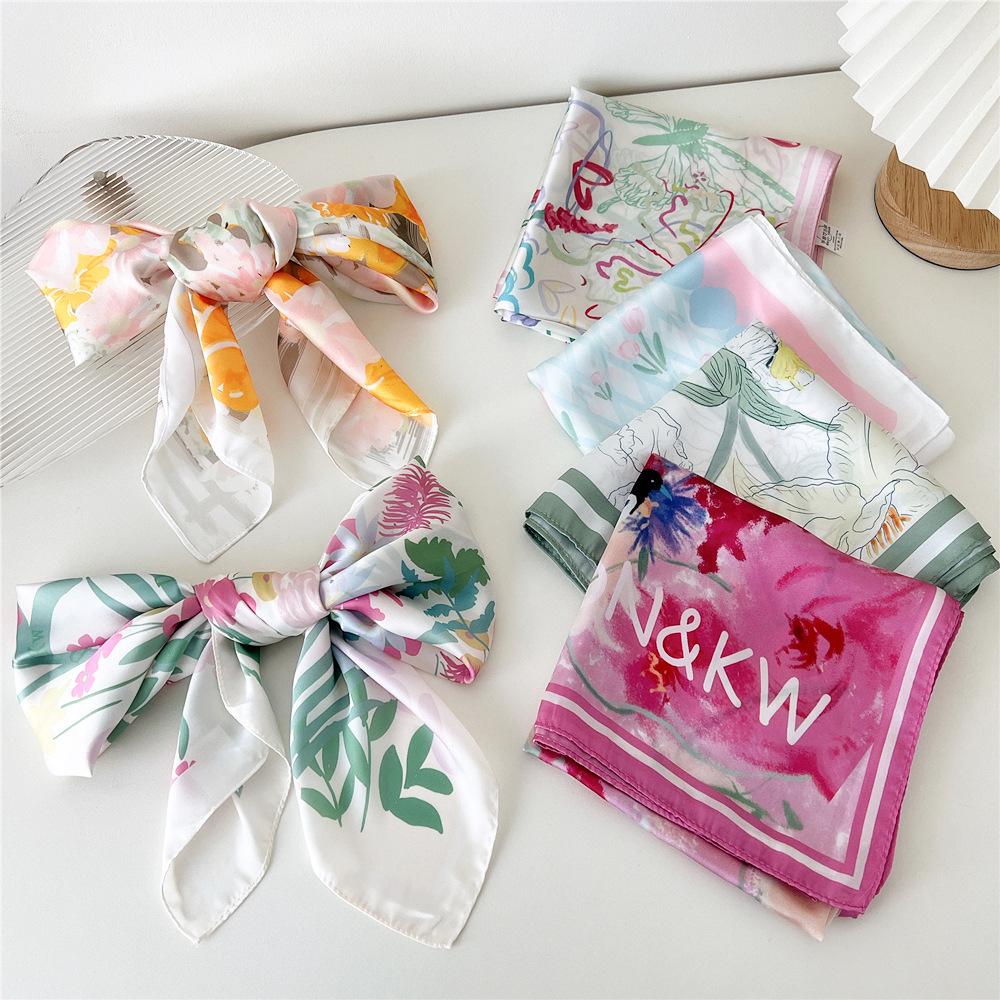 Модный декоративный шарф, повязка для волос, резинка для волос 70, маленький квадратный шарф, шелковый шарф, женский весенне-осенний универсальный маленький шарф, профессиональный шарф