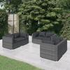 Day and Night - Day and Night Garden Furniture Set 6 Pieces and Gray Synthetic Rattan Cushions