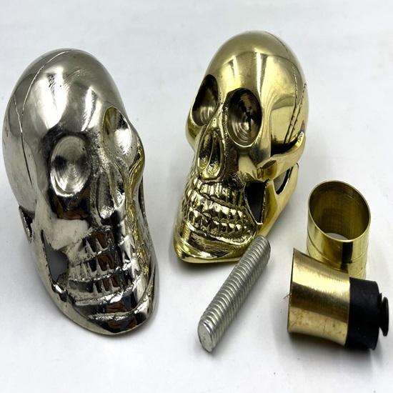 Набор из 2-х ручек для трости в форме черепа. Наконечник на винтовой насадке для тростника. Сменная ручка