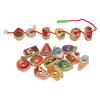 Деревянная игрушка для нанизывания, развитие мелкой моторики, раннее обучение, блоки в форме еды и фруктов, шнуровка для
