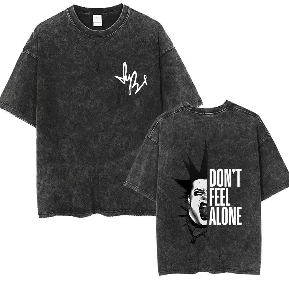 Washed Vintage Rock Singer Yungblud Tour Tshirt Men Women Retro Fashion T Shirt Male Casual Oversized Tshirts Streetwear