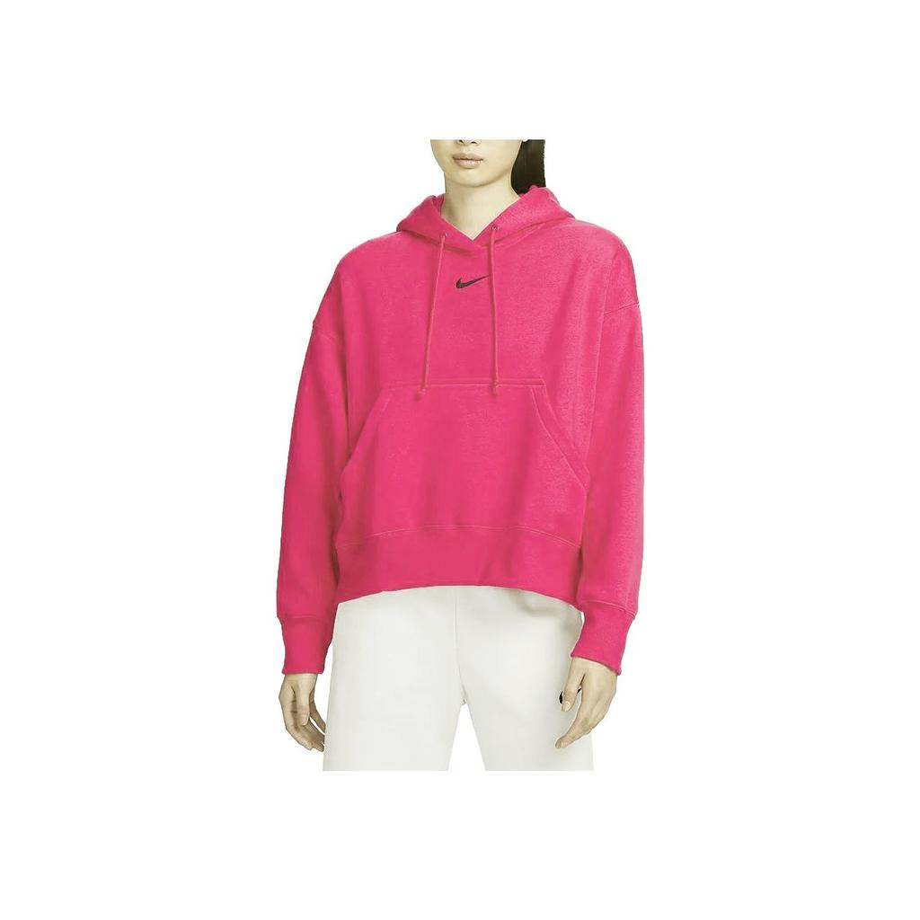 Nike Однотонный свитер с капюшоном, повседневная толстовка, женская толстовка, малиновый DQ5859-615