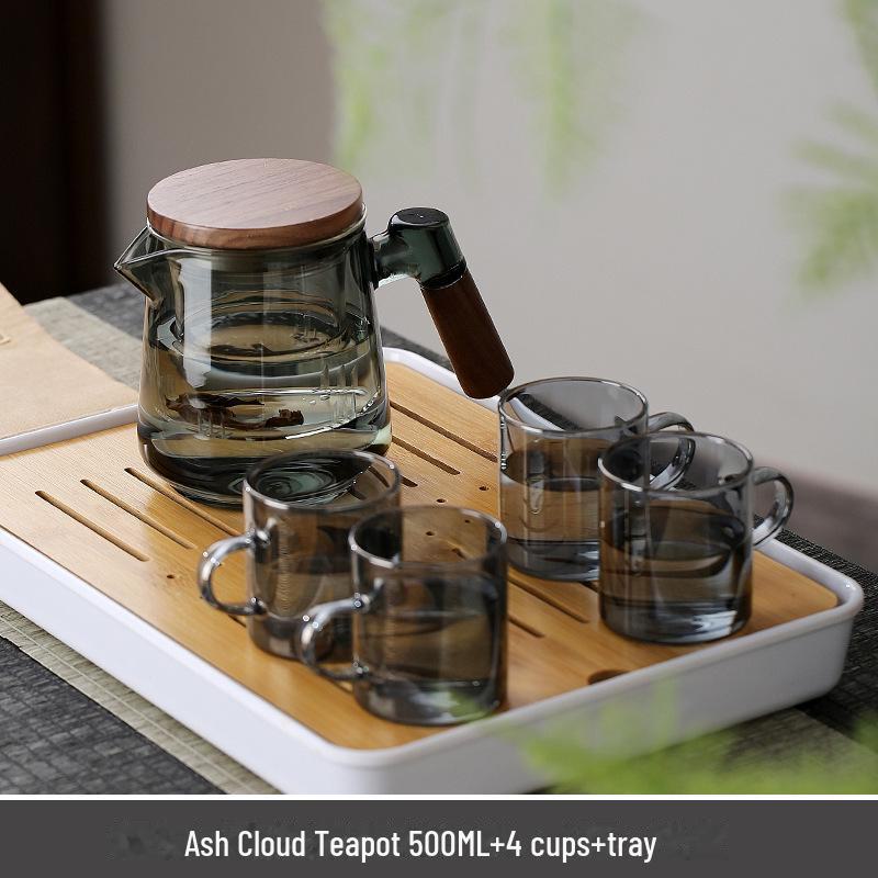 Стеклянный чайник с фильтром и боковой ручкой, устойчивый к высоким температурам, для использования в офисе или заваривания цветочного чая